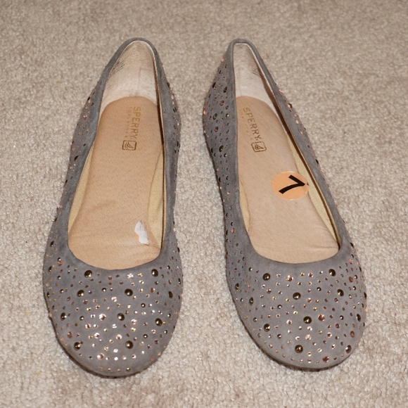 Sperry Shoes - Sperry Rhinestone Leather Flats